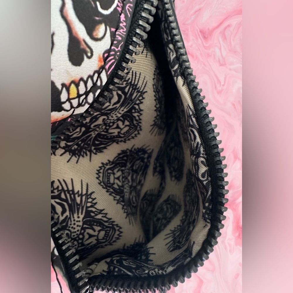 Ed Hardy Floral Tattoo Skull Satchel NWT - Picture 7 of 15